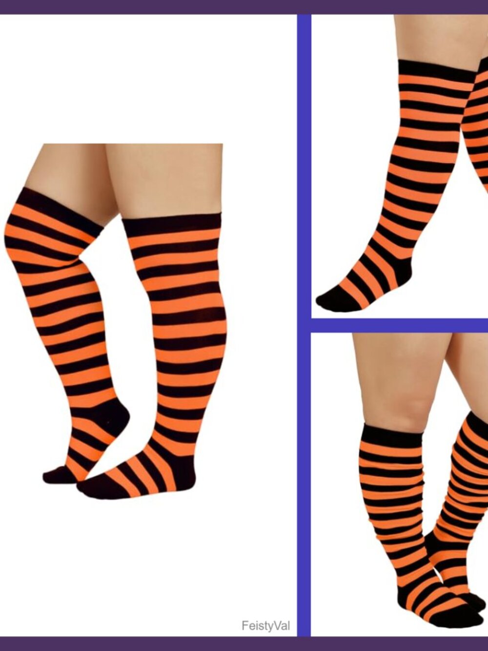 Plus Size Thigh High Over the Knee Socks Striped Womens